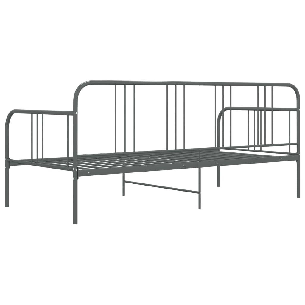 Sengestel til udtræksseng 90x200 cm metal grå