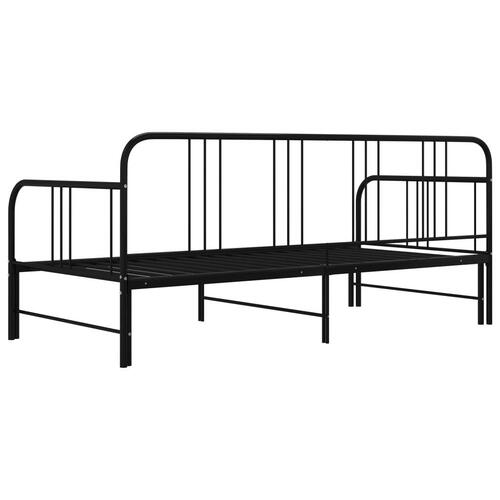 Sengestel til udtrækssofa 90x200 cm metal sort