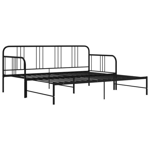 Sengestel til udtrækssofa 90x200 cm metal sort