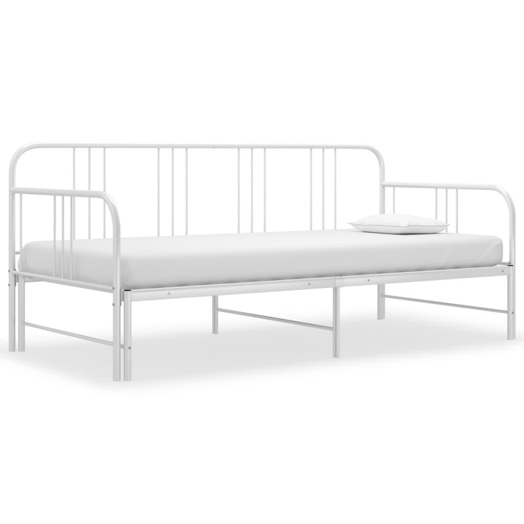 Sengestel til udtræksseng 90x200 cm metal hvid
