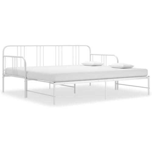 Sengestel til udtræksseng 90x200 cm metal hvid