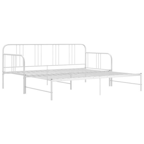 Sengestel til udtræksseng 90x200 cm metal hvid