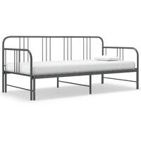 Sengestel til udtræksseng 90x200 cm metal grå
