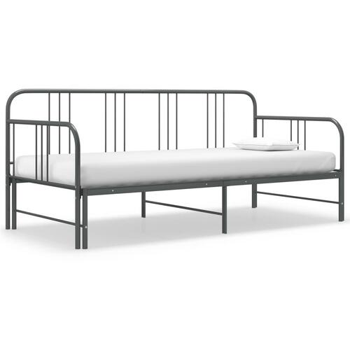 Sengestel til udtræksseng 90x200 cm metal grå