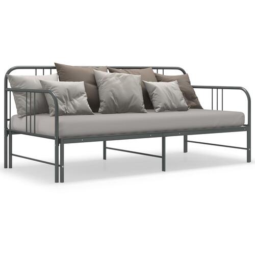 Sengestel til udtræksseng 90x200 cm metal grå