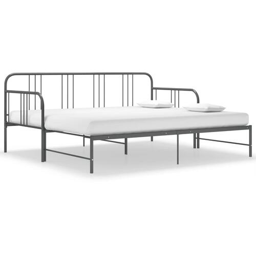 Sengestel til udtræksseng 90x200 cm metal grå