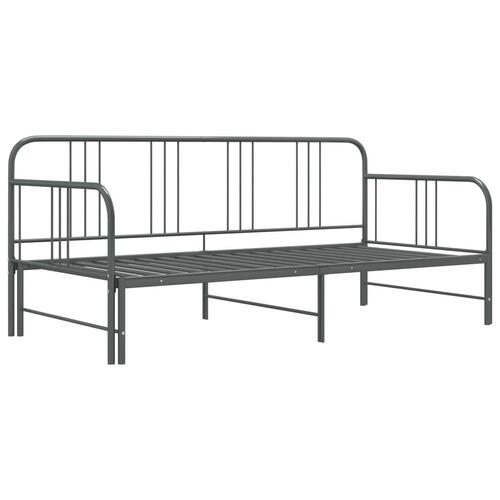 Sengestel til udtræksseng 90x200 cm metal grå