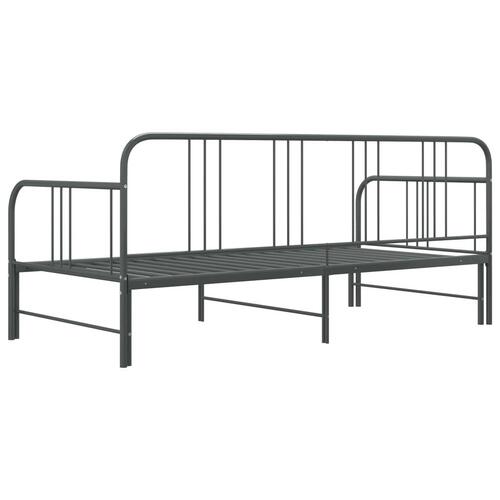 Sengestel til udtræksseng 90x200 cm metal grå