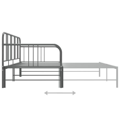 Sengestel til udtræksseng 90x200 cm metal grå