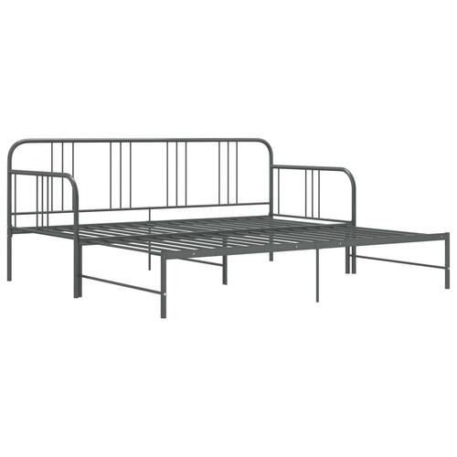 Sengestel til udtræksseng 90x200 cm metal grå