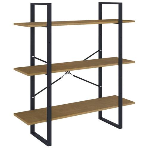 Bogreol 100x30x105 cm 3 hylder massivt fyrretræ
