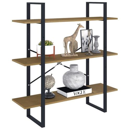 Bogreol 100x30x105 cm 3 hylder massivt fyrretræ