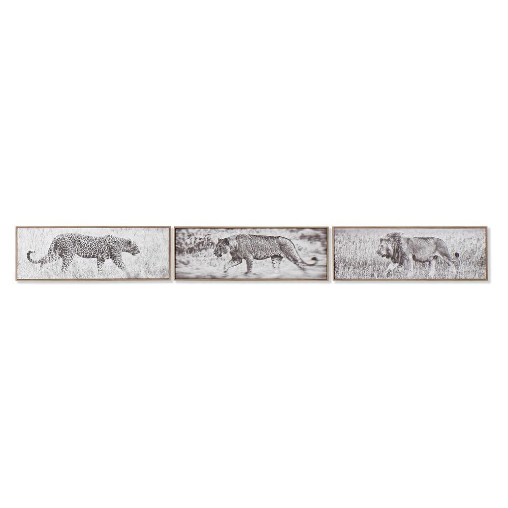 Vægkunst på lærred - kolonistil/jungle 92,5 × 3,5 × 32 cm