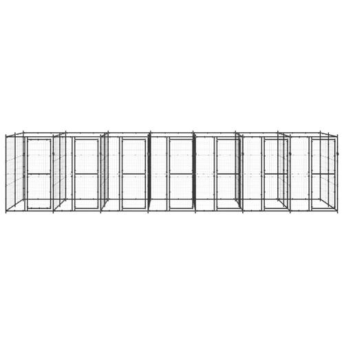 Udendørs hundebur 16,94 m² stål