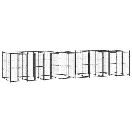 Udendørs hundebur 19,36 m² stål