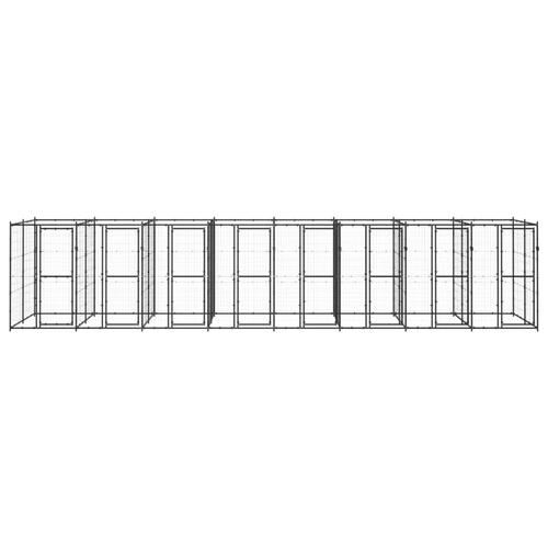 Udendørs hundebur 19,36 m² stål