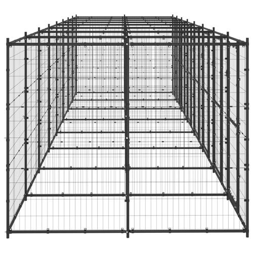 Udendørs hundebur 19,36 m² stål