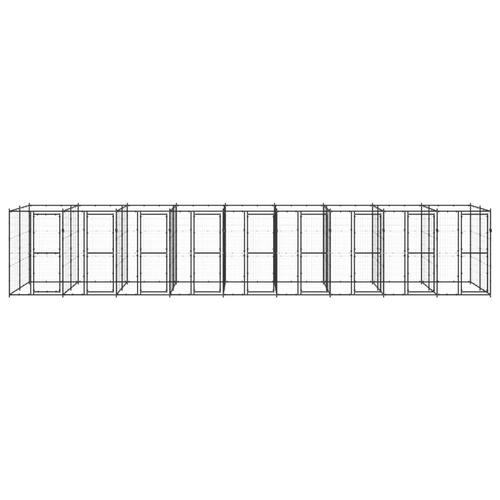 Udendørs hundebur 21,78 m² stål