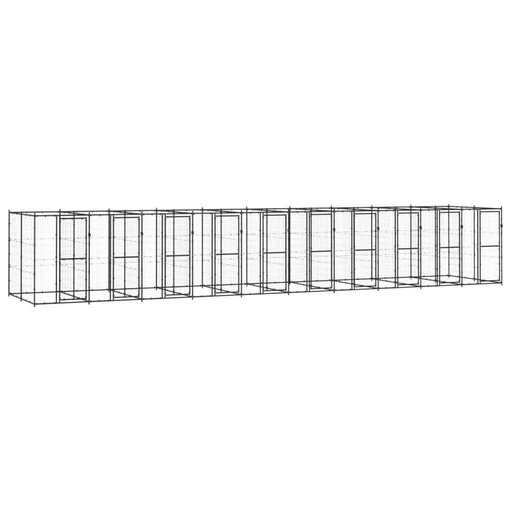 Udendørs hundebur 24,2 m² stål
