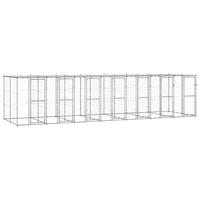 Udendørs hundebur med tag 16,94 m² galvaniseret stål