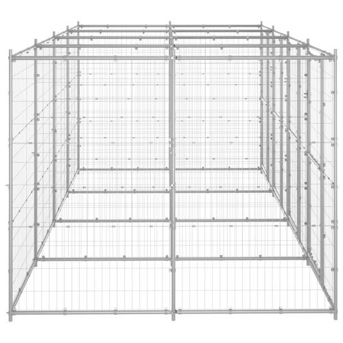 Udendørs hundebur 9,68 m² galvaniseret stål