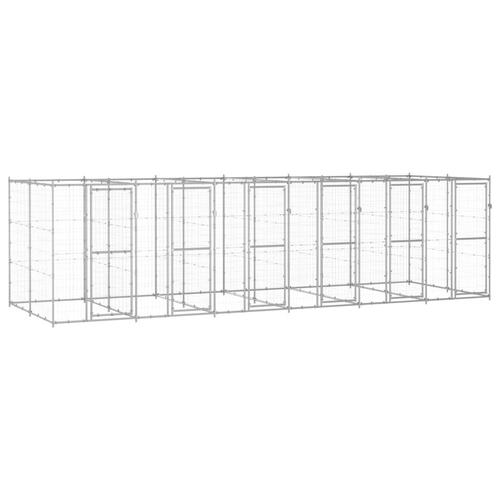 Udendørs hundebur 14,52 m² galvaniseret stål