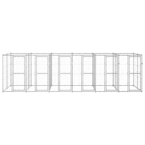 Udendørs hundebur 14,52 m² galvaniseret stål