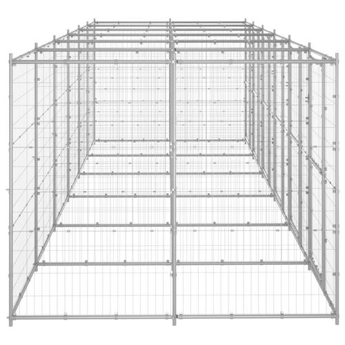 Udendørs hundebur 14,52 m² galvaniseret stål