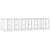 Udendørs hundebur 16,94 m² galvaniseret stål