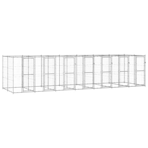 Udendørs hundebur 16,94 m² galvaniseret stål