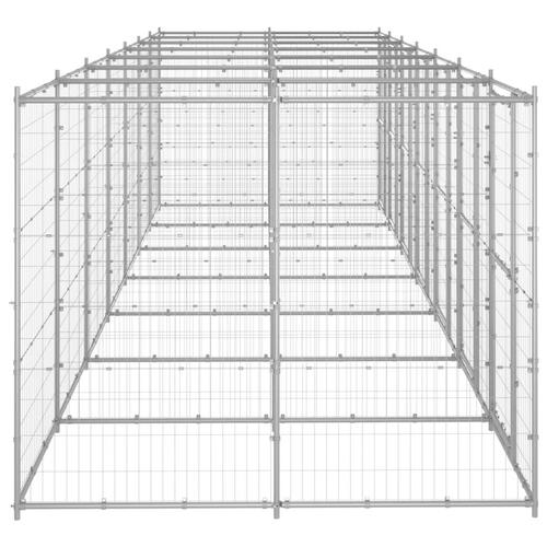 Udendørs hundebur 16,94 m² galvaniseret stål