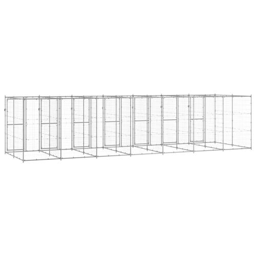 Udendørs hundebur 16,94 m² galvaniseret stål