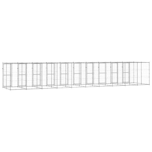 Udendørs hundebur 24,2 m² galvaniseret stål