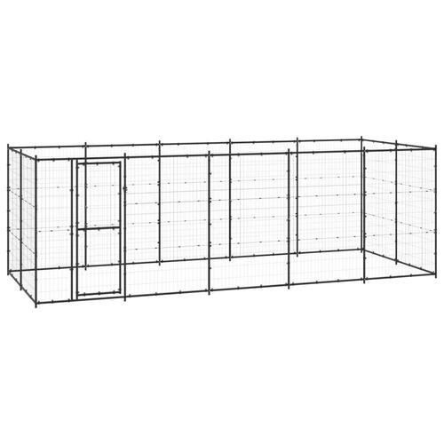 Udendørs hundebur 12,1 m² stål
