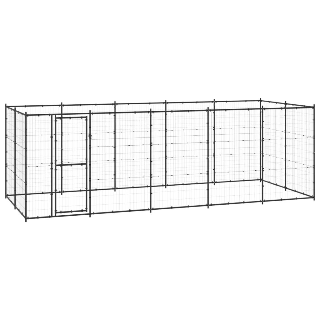 Udendørs hundebur 12,1 m² stål