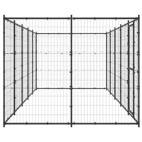 Udendørs hundebur 12,1 m² stål