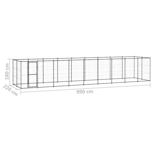 Udendørs hundebur 21,78 m² stål