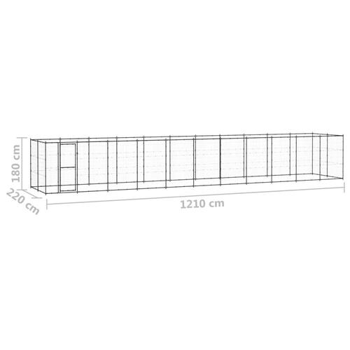 Udendørs hundebur 26,62 m² stål