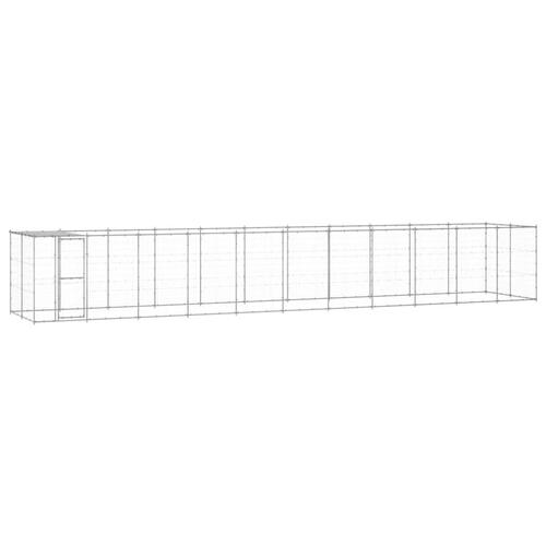 Udendørs hundebur med tag 26,62 m² galvaniseret stål