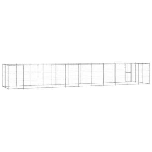 Udendørs hundebur med tag 26,62 m² galvaniseret stål