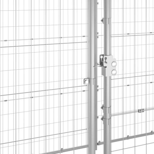 Udendørs hundebur med tag 26,62 m² galvaniseret stål
