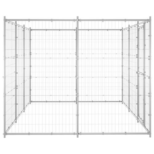 Udendørs hundebur 7,26 m² galvaniseret stål