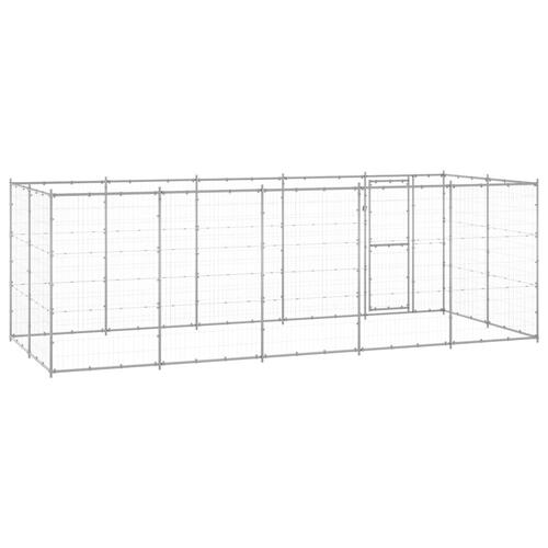 Udendørs hundebur 12,1 m² galvaniseret stål