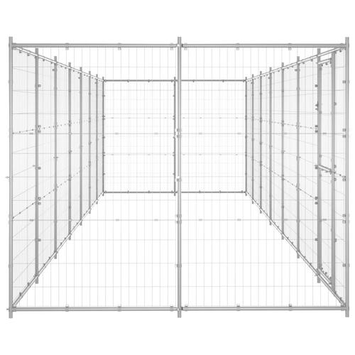Udendørs hundebur 16,94 m² galvaniseret stål