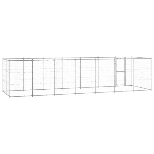 Udendørs hundebur 16,94 m² galvaniseret stål