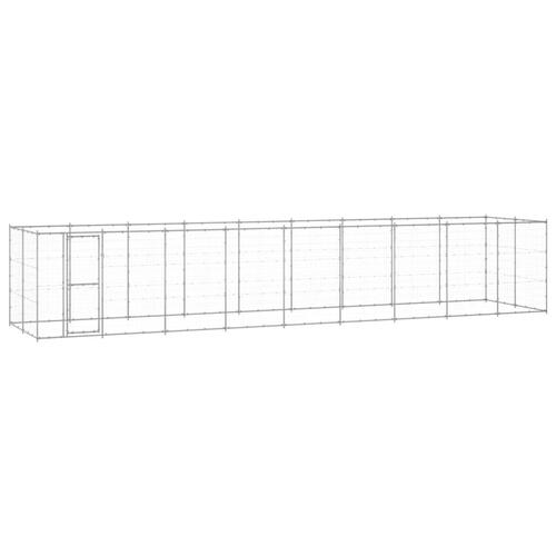 Udendørs hundebur 21,78 m² galvaniseret stål