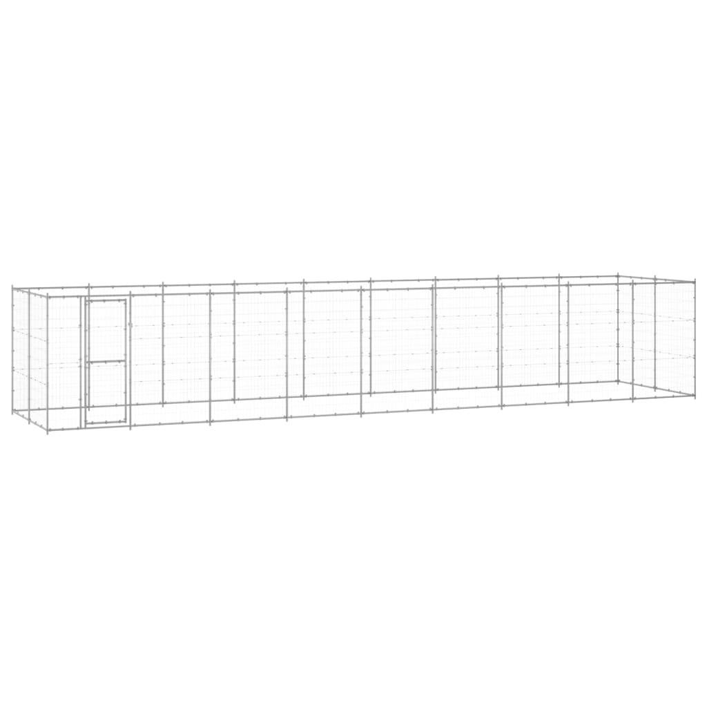 Udendørs hundebur 21,78 m² galvaniseret stål