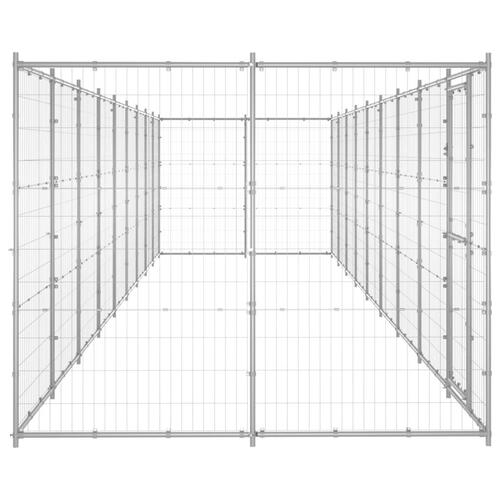 Udendørs hundebur 21,78 m² galvaniseret stål