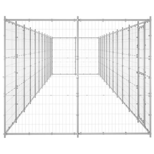 Udendørs hundebur 26,62 m² galvaniseret stål