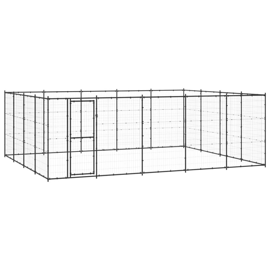Udendørs hundebur 24,2 m² stål